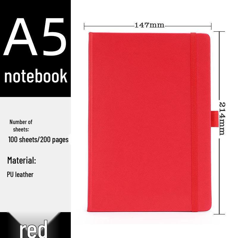 A5 Leather PU Business Journal with Elastic Band - Customizable Logo