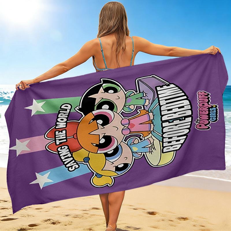 1Pc Powerpuff Girls World Beach Towel, Quick Dry, Multi-Use for Beach Pool Gym Yoga Home Travel, Christmas, Halloween, Xmas Gift M929144