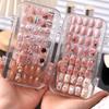 Transparent Three-Fold Press-On Nail Storage Boxes Plastic Multi Functional Jewelry Box Organizer for False Nails Display Tools