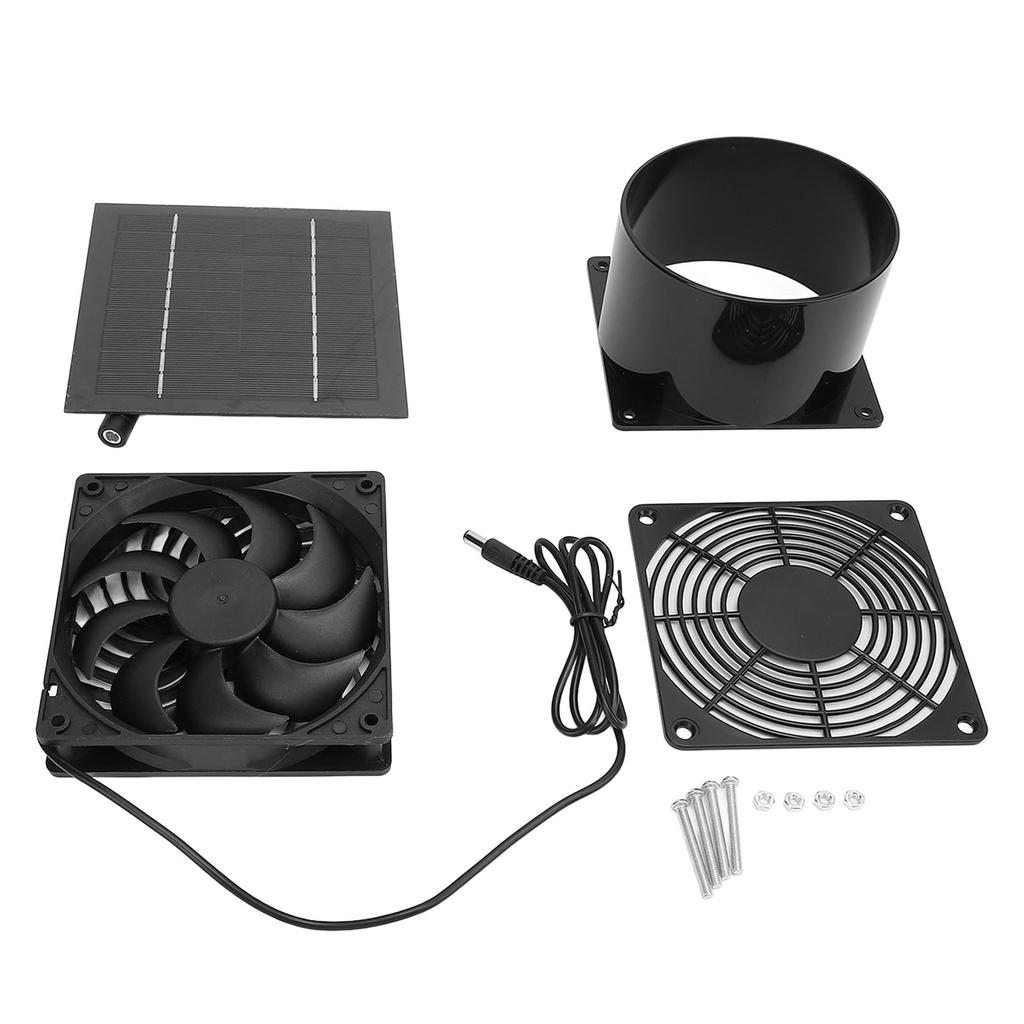 Solar Powered Flange Exhaust Fan 5W Duct Solar Fan 5V Solar Panel Ventilation Fan for Greenhouse Chicken Coop Shed IP65