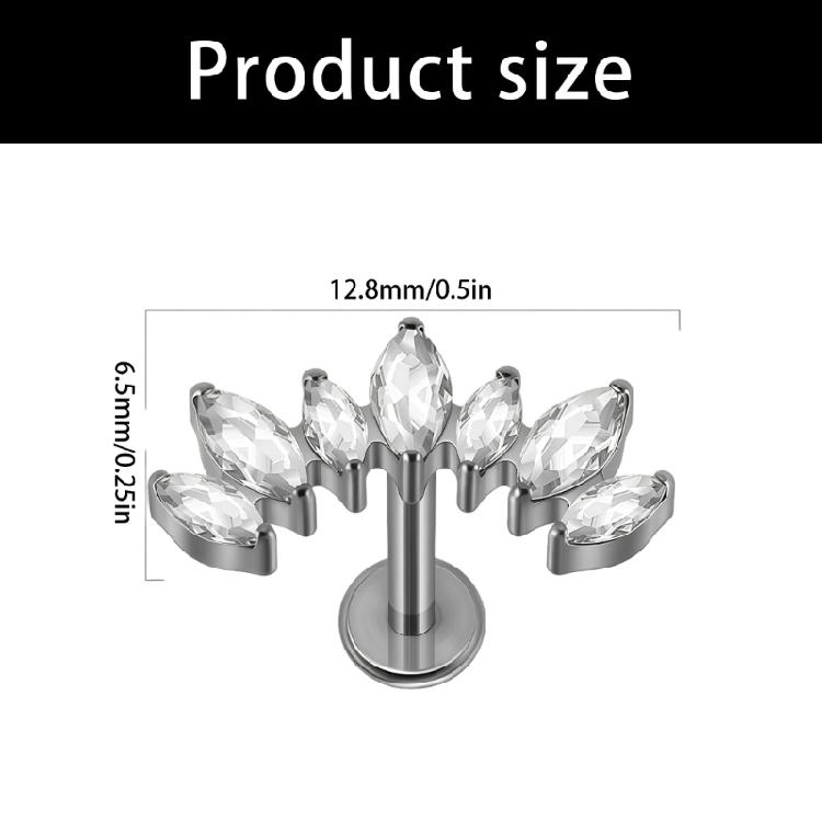 Contemporary Curved T Bar Threaded Ear Bone Studs Portable Alloy Body Jewelry