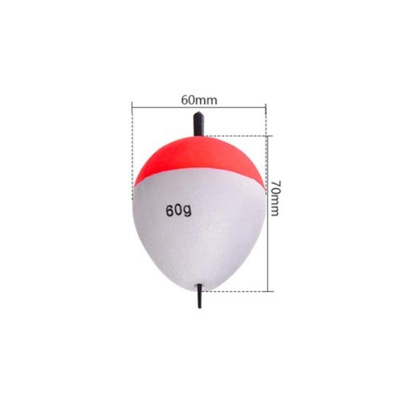 

Red and White Fish Bobbers EVA Foam Long Casting Large Buoyant Fishing Floater 60g