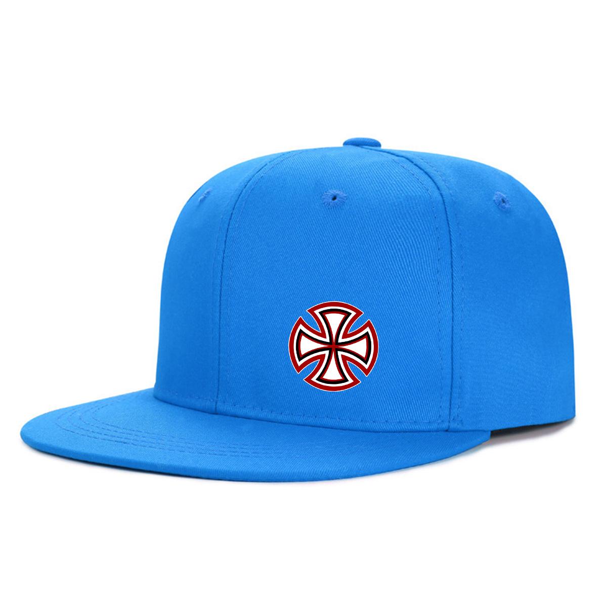 

Printed Snowflake Pattern Flat Edge Baseball Cap Enlarged And Deepened Brim Versatile Hip-Hop And Street Dance Hats Adjustable озеро синього кольору