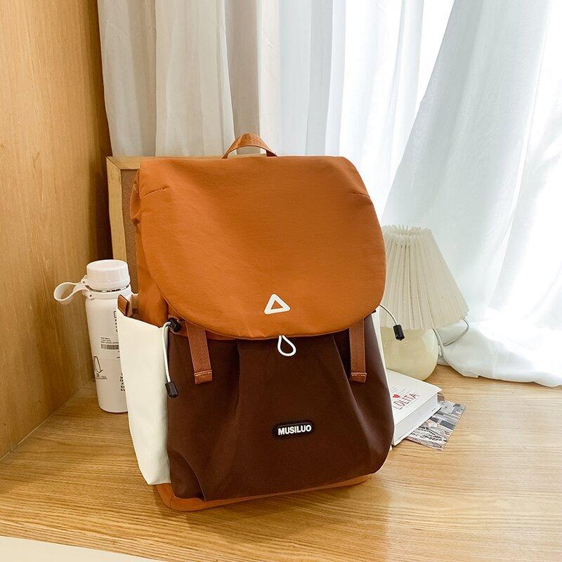 Fashionable Color blocking Lightweight and Casual Travel Large-capacity Backpack High School and College Student Schoolbag Women's Backpack