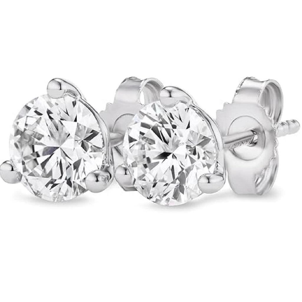 Jewels Prim 2.00ct Lab-Grown Diamond Stud Earrings in 14K White Gold, 3-Prong