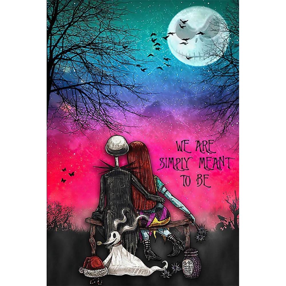 Skull Jack Sally Couple Diamond Painting New Full Diamond Nightmare Before Christmas Themed Handmade DIY Diamond Embroidery Material Pack