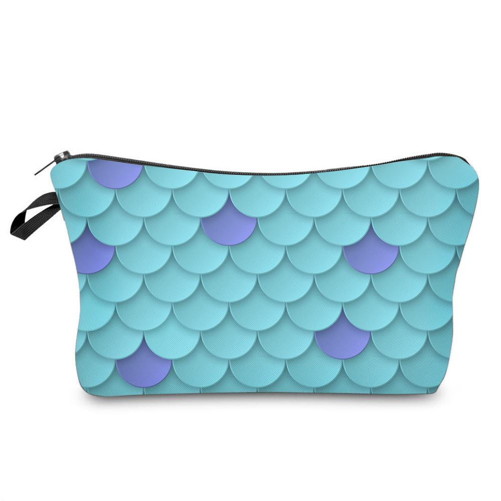Multi Functional Portable Mermaid Scale Makeup Bag Large Capacity Pouch Wash