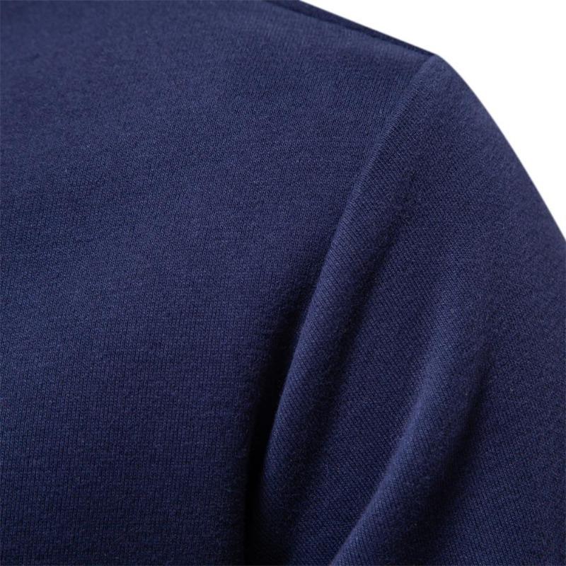 2024 New Autumn Winter Long-sleeved Polo Neck Hoodie Casual Sports Shirt Fashion Design Men's Cotton Top
