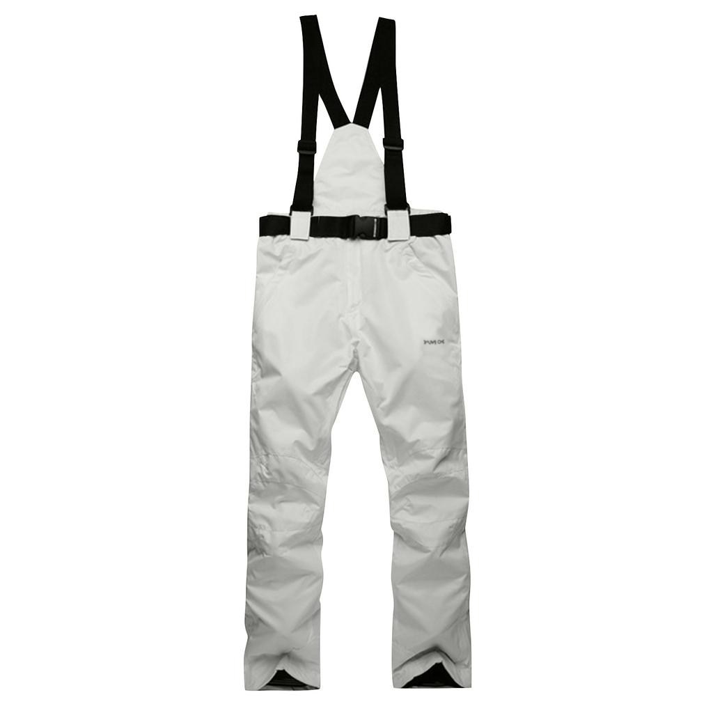 Couple's Color Warm Thick Pocket Strap Ski Pants For Men And Women