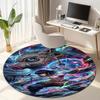 Classic Japanese-style Cartoon Demon Slayer Round Rug, Home Soft Decorative Anti-slip Yoga Mat and Chair Mat, Outdoor Floor Mat Carpet K27