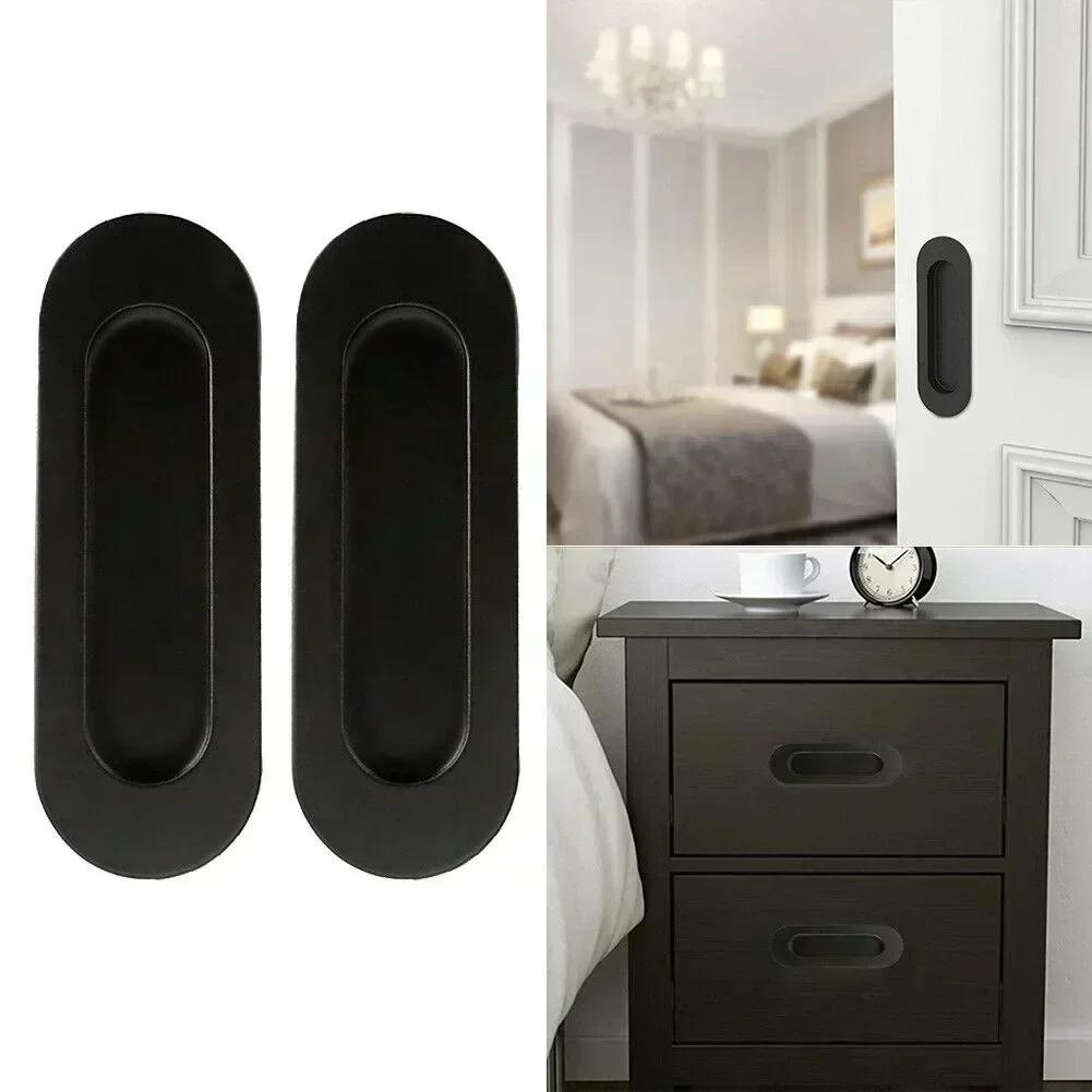 Screws Door Handle 120*40mm 2pcs Brushed Silver Door Handles For Commercial For Residential Home Knobs Cabinet High Quality