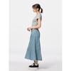 GU by Uniqlo Light Denim Flared Maxi Skirt+ec  Short Length 