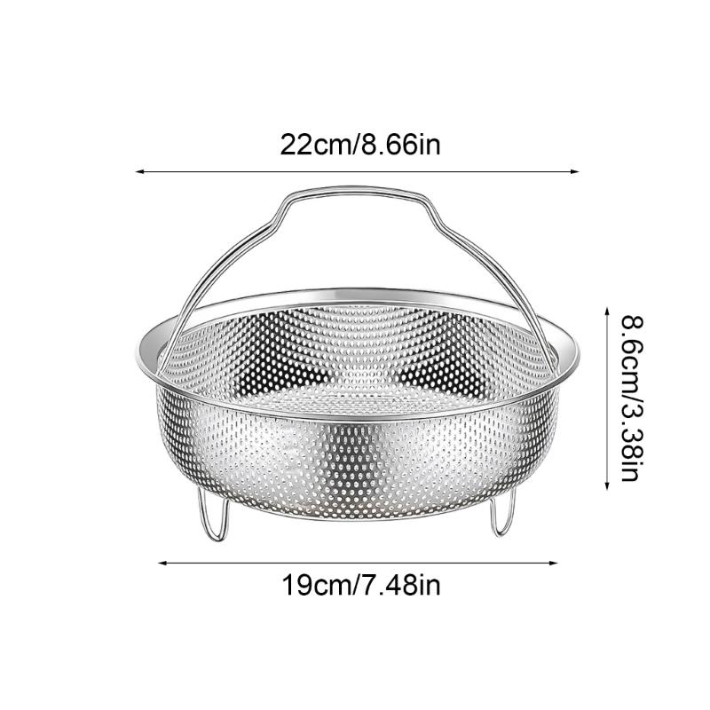 Stainless Steel Food Steamer Basket with Handle Steaming Grid Drain Drainer Vegetable Veggie Steamer Rack for Pot