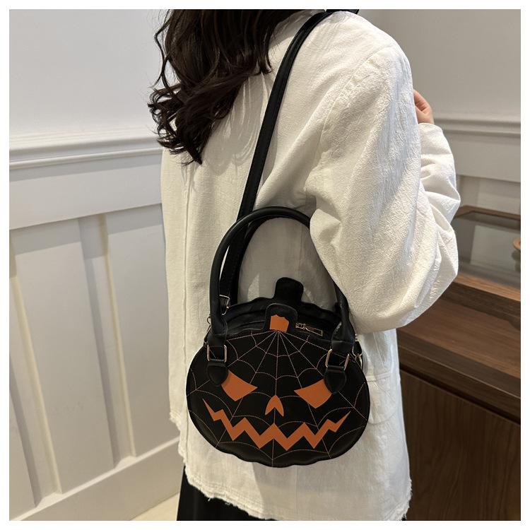 Funny Pumpkin Shaped Crossbody Bag for Women Faux Leather Shoulder Handbag KTB