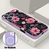 Etui do iPhone 17 Pro Max Kolorowy Wzór Malarstwo Olejne Kwiaty Róż Magnetyczne Dla Magsafe Miękkie Etui Do iPhone 16 15 14 13 Pro Max 17E 16E