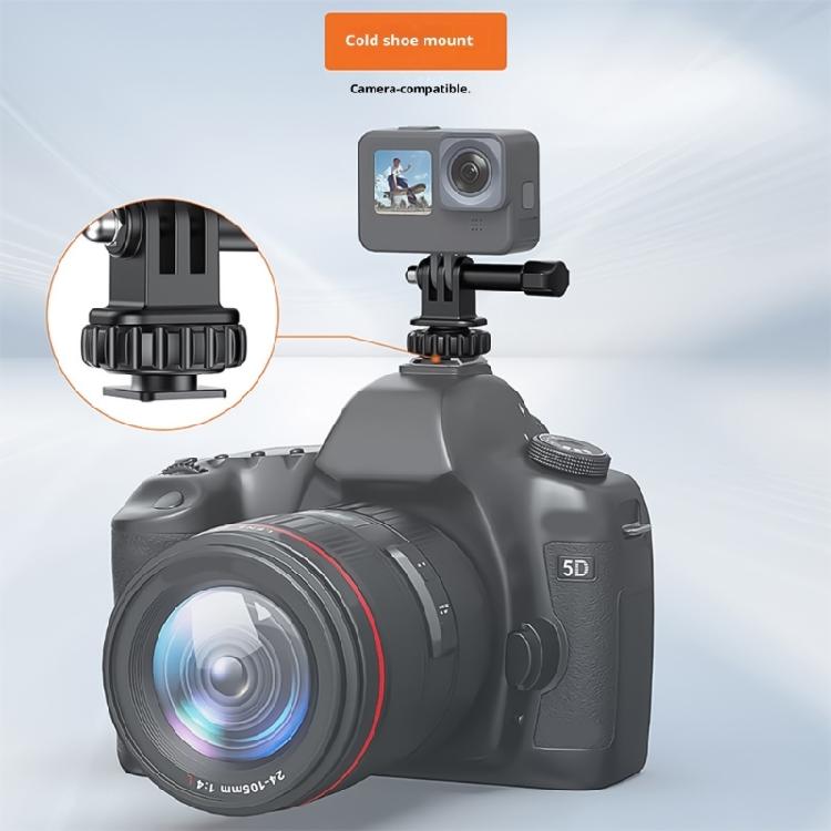 Rotatable Action Camera Cold Shoe Mount With 1/4 Screw Hole For Stabilizers Monopods And Outdoor Photography Equipment