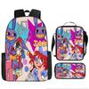 New Roblox Student School Bag Roblox Digital Printing Backpack Three-piece Set Lunch Bag Pencil Case