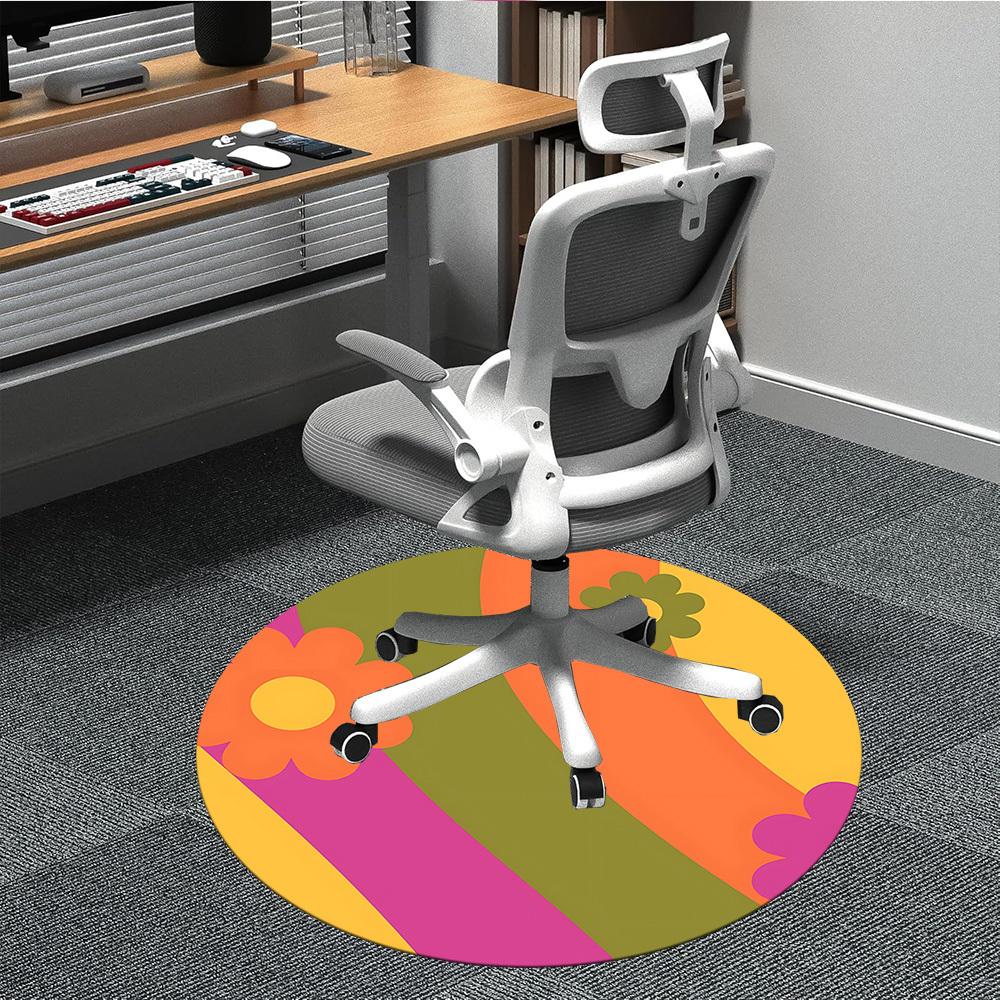 

1pc Flower Pattern Chair Carpet for Office, Soft Comfortable Mat For Office, Living Room, Bedroom, Machine Washable Carpet yy251112094 80cm by 80cm