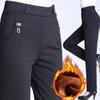Nuovi Pantaloni da Donna Autunno Inverno Aggiungono Velluto Pantaloni Mom Vita Alta Elastica Pantaloni Casual da Donna Dritti Larghi