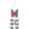 Double Sided Flower Butterflies Hanging Crystal Chime Ornament DIY Rhinestones Wind Chime Kit for Home Garden Window