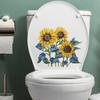 Painted To Sunflower Toilet Stickers Bathroom Bathroom Beautify Decorative Wall Stickers Self-adhesive