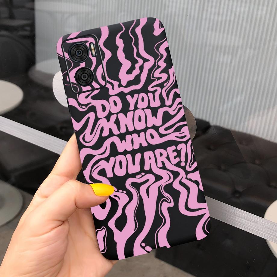 For Motorola Moto E22 Moto E22i Case Soft Matter Black Silicone Back Cover For MotoE22 E 22 Coques Cartoon Cute Fundas For Child