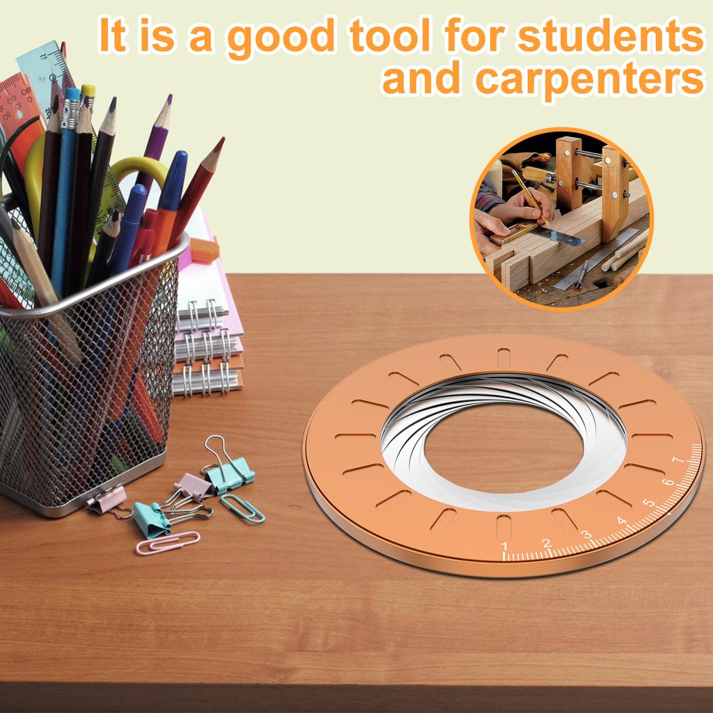 Circle Drawing Tool Stainless Steel Circular Measuring Tools Rotatable Round Drawing Tools Multi-functional Plotter for Engineer