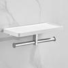 Gunmetal 304 Stainless Steel Dual Toilet Paper Holder with Shelf
