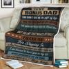Bonus Dad Blanket, Stepdad Gift from Stepchild, Personalized Fleece Blanket, Thank You for Stepping Up Dad Gift, Father's Day Gift