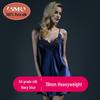 Shan Mu Er 100% Mulberry Silk Nightgown with Lace Trim - Sexy Silk Camisole Pajamas