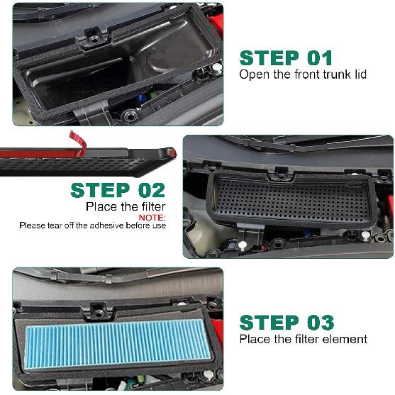 2PCS Air Intake Grille Cover + Air Intake HEPA Filter Compatible with Tesla Model 3 2023 2022 2021 Air Inlet Vent Covers A/C Internal Filter Vehicle