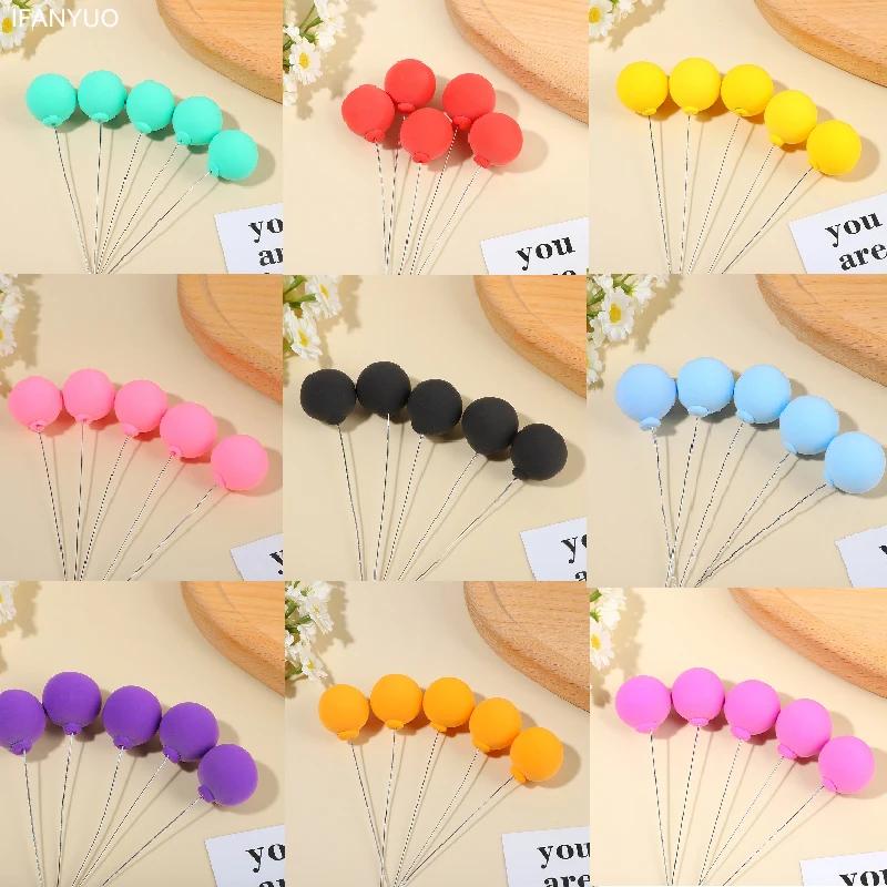 10 Stück Ballon Tortenaufsätze Bunte Ball Tortenspieße Wiederverwendbare Runde Ton-Ballons Cupcake Toppers für Hochzeit Jubiläum Geburtstag