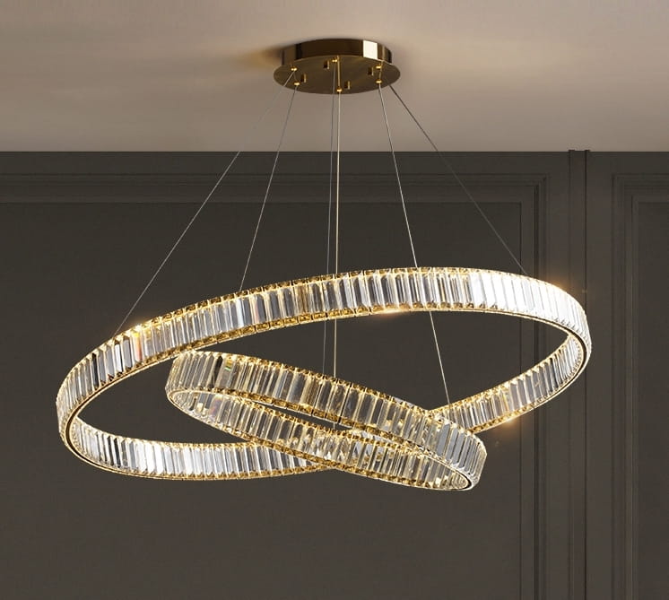 Bohemia 80 Double - double row crystal chandelier LED ring 80+40 gold