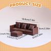 1/12 Scale 3 Seater Sofa Mini Couch Model Realistic Pretend Play Photo Props DIY Accs with Footrest