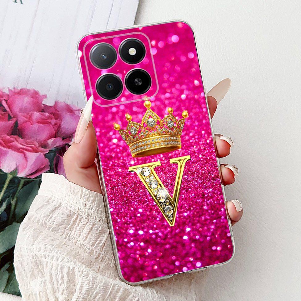 Clear For Honor X5b GFY-LX2 Case X5b Plus Fashion Luxury A-Z Letters Soft Back Cover For Honor X5b Plus Phone Case GFY-LX2P