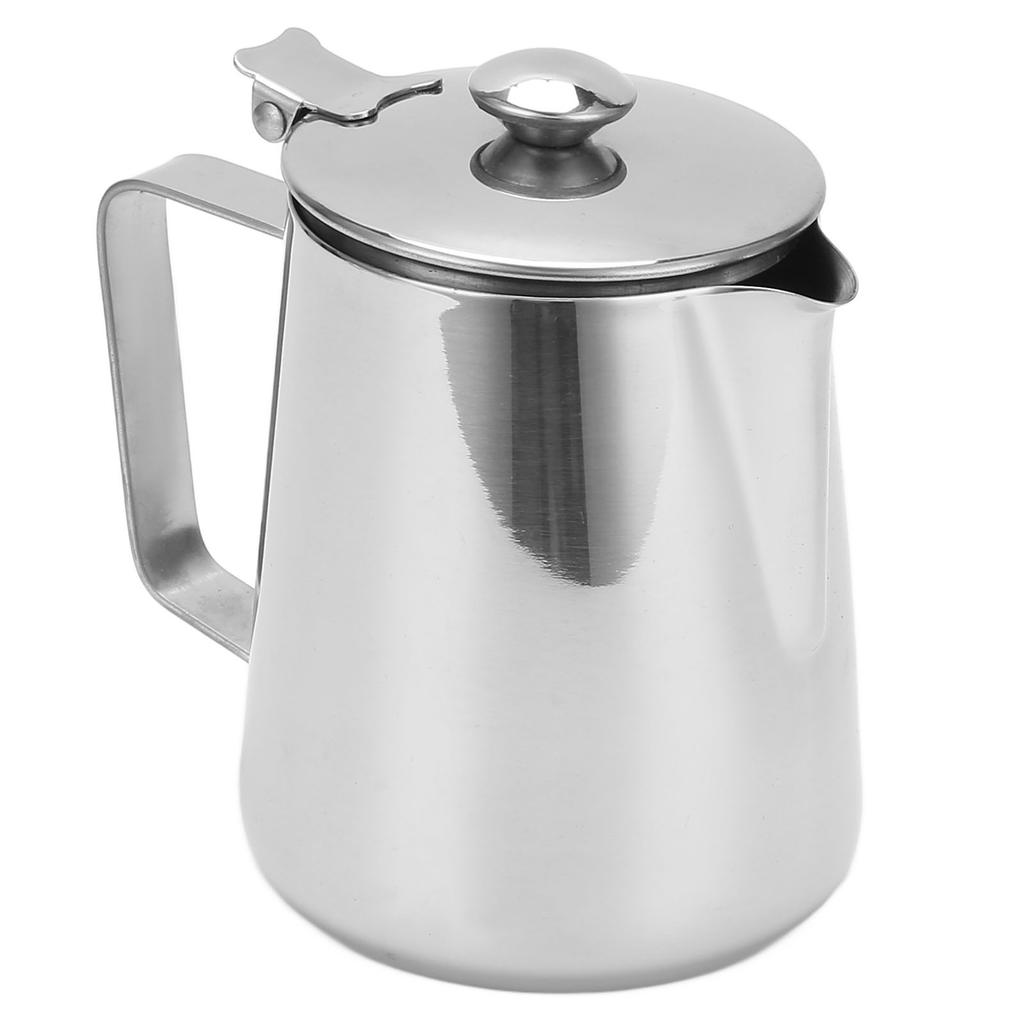Milk Frothing Pitcher 304 Stainless Steel Milk Frother Coffee Cup with Cover for Home Coffee Shop1500ML