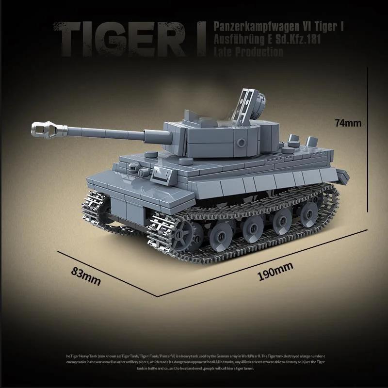 Ww2 Military World War German Tiger I heavy tank Building Blocks Bricks Kid Educational Toys for Children Boy Christmas Gifts