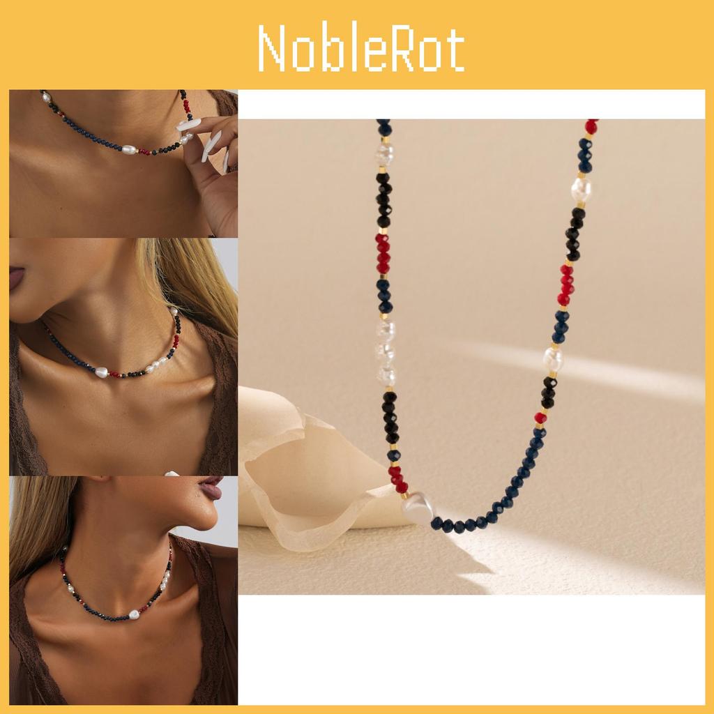 Fashionable Autumn 2023 Colorful Crystal Stone Necklace With Imitation Pearls