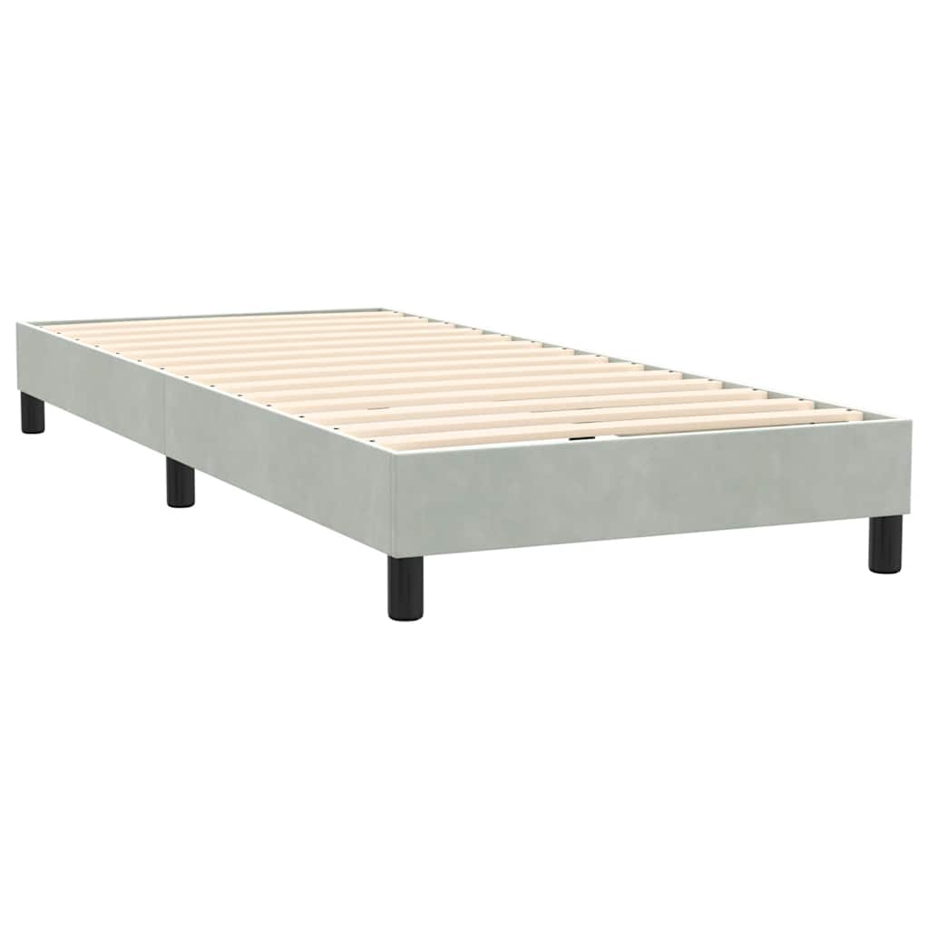 Box Spring Bed with Mattress & LED Lighting Light Grey 80 x 210 cm Velvet