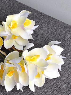 1 Bund Real Touch Blumen Künstliche Orchidee Falsches Cymbidium Dekorative Blumen Magnolie Heimdeko Hochzeitsdekoration