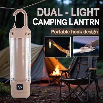 Multi Functional Outdoor LED Dual Light Camping Light, Rechargeable Flashlight, Portable Waterproof Travel Tent Light