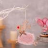 1PC Cute Christmas Tree Decor Xmas New Year Xmas Party Decor Wooden Plush Deer Pendant