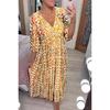Plus Size Womens Floral V Neck Loose Casual Summer Maxi Dresses Seaside Holiday
