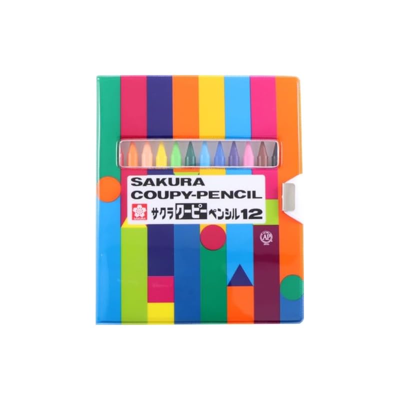 Sakura Craypas Coupy Colored Pencils, 12 Colors, Soft Case, FY12-R1