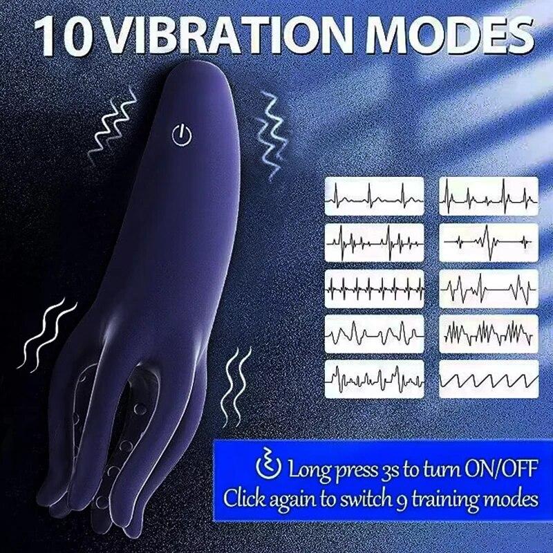 Penis Training Vibrator Male Masturbator Glans Stimulator Sex Toy for Ejaculation Delay Training Male Pleasure Prolong Endurance