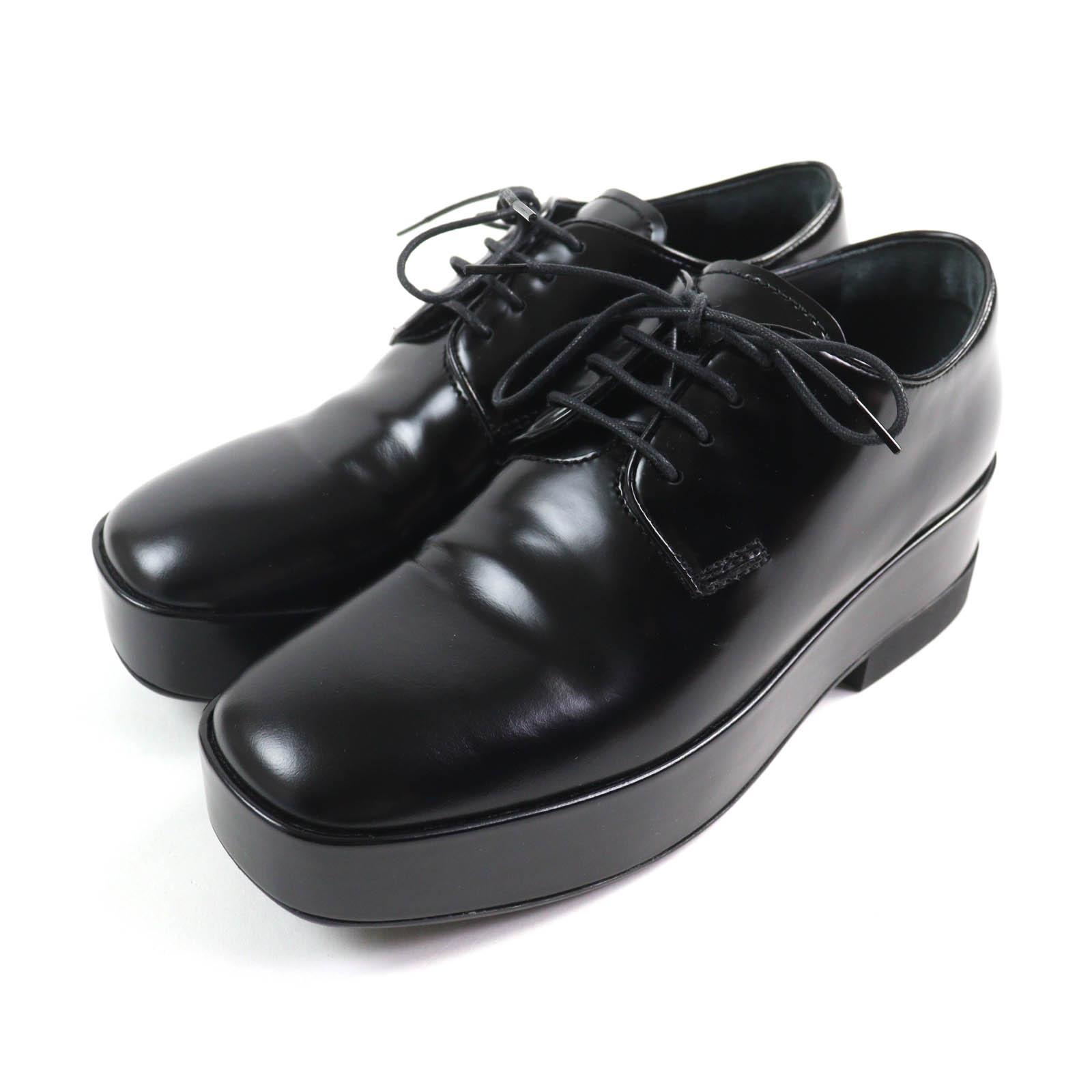 

Great PRADA Dress shoes Back logo platform lace-up black leather Women 35.5 Used