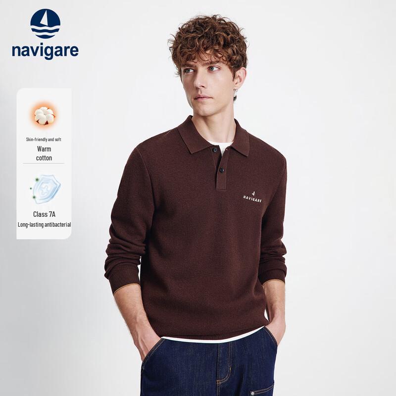 Navigare Men's Cotton Polo Neck Knit Sweater