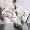 Men Football Boots Long Spikes High Ankle Soccer Shoes AG/TF Kids Outdoor Grass Cleats Soccer Boots Training Sport Football Shoes