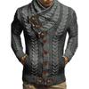 Herren S Hoher Hals Knopf Strick Cardigan Pullover Lässig