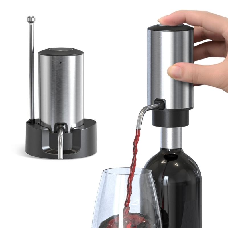 Stainless Steel Wine Dispenser for Convenient and Precise Pouring Rechargeable Wine Aerator Automatic Wine Pourer